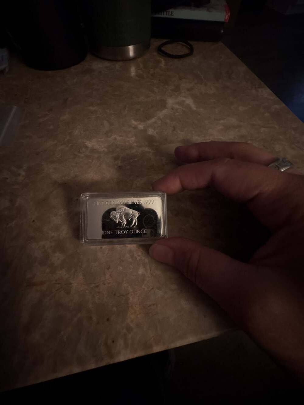 Buffalo Design .999 Fine German Silver Plated 1 Troy Ounce Art Bar